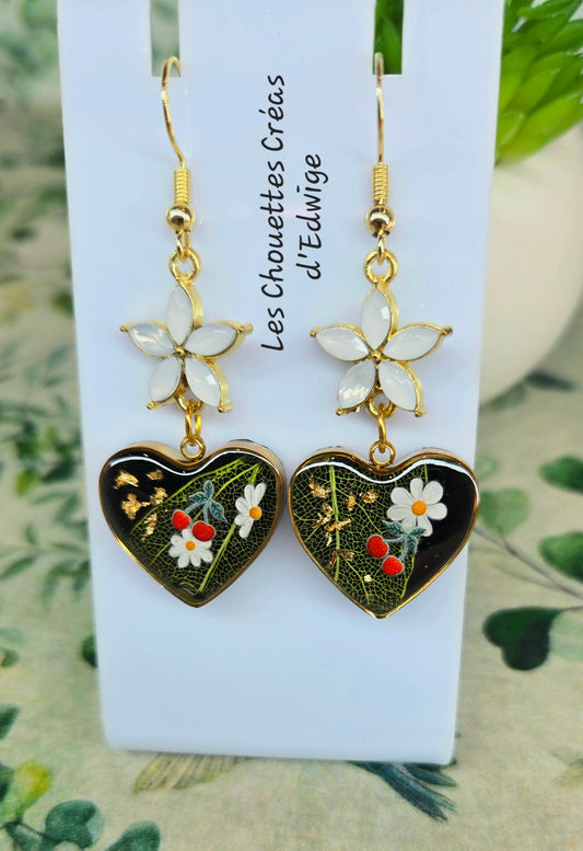 Boucles d'oreilles cœurs de cerise