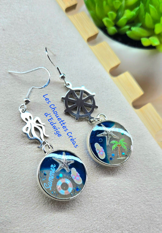 Boucles d'oreilles marines