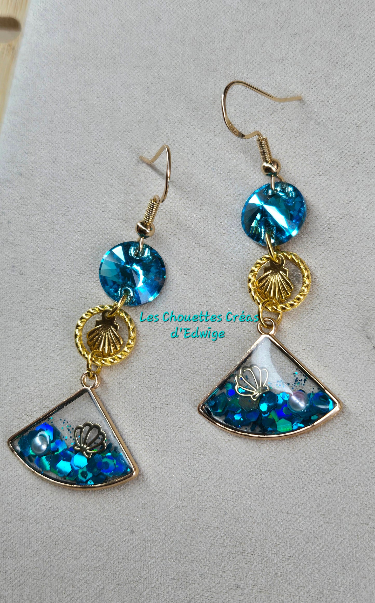 Boucles d'oreilles mer et coquillages