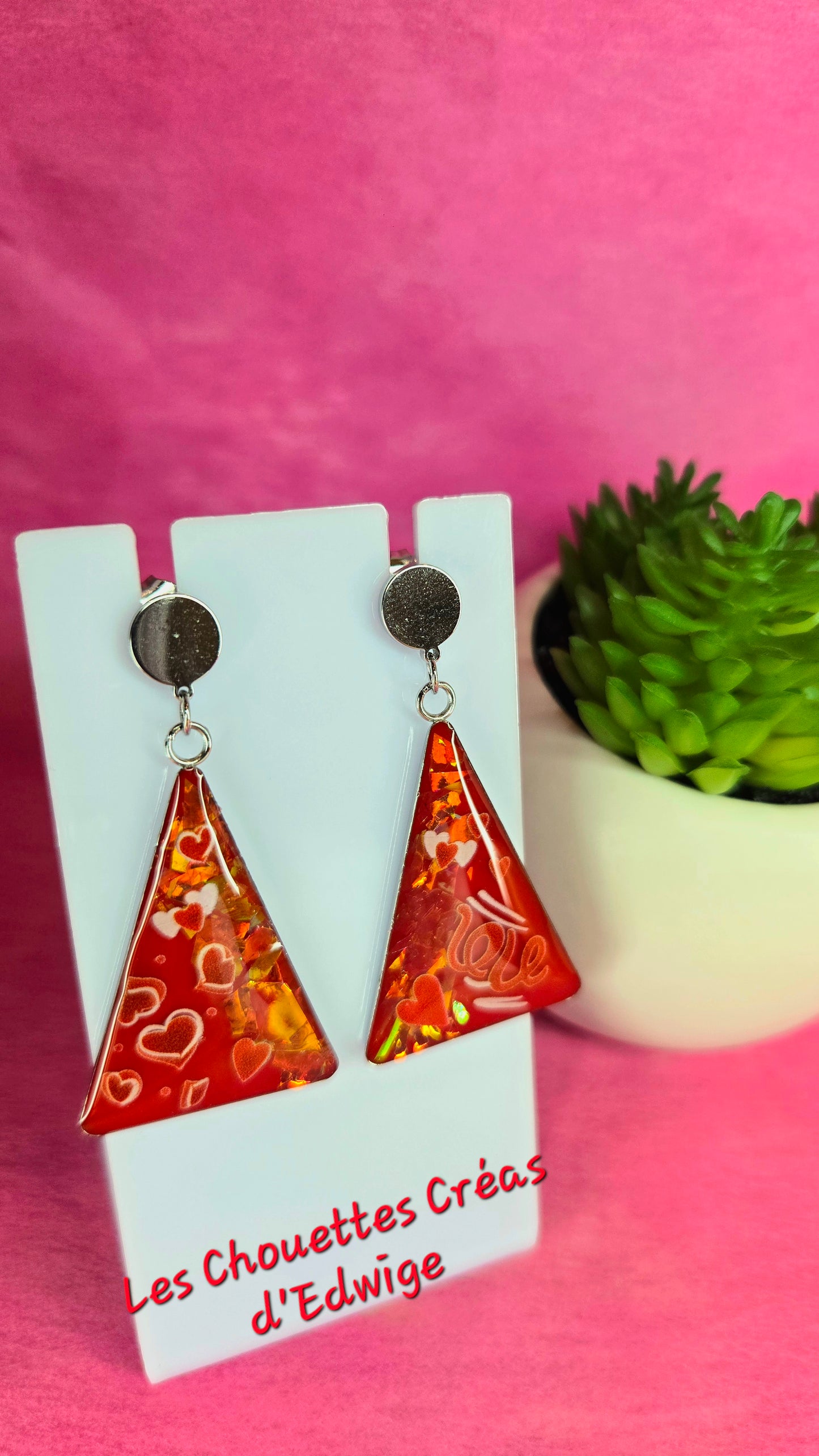 Boucles d'oreilles triangles d'amour