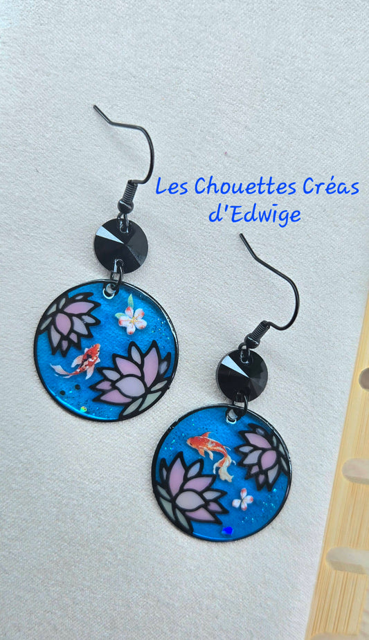 Boucles d'oreilles nénuphars