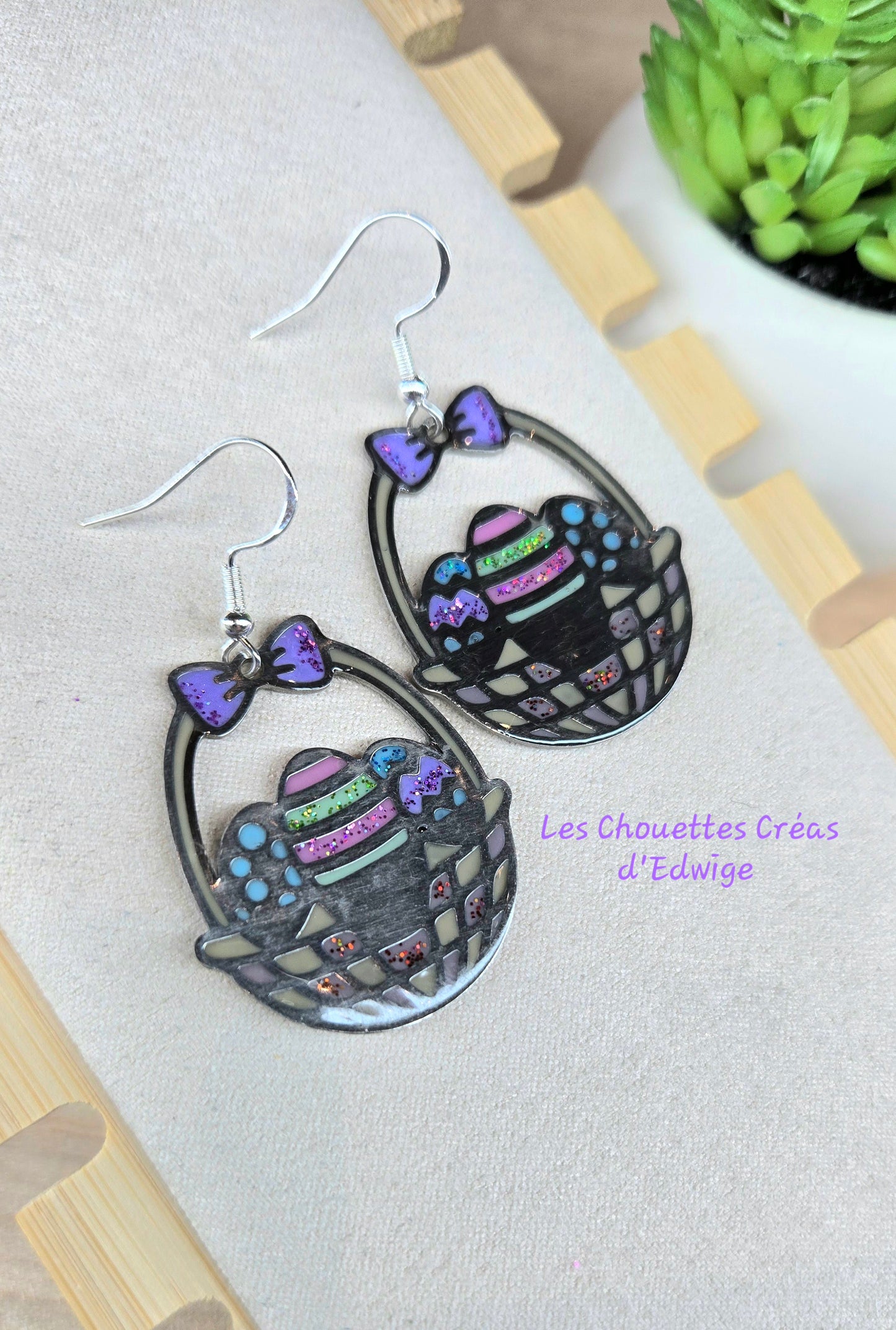 Boucles d'oreilles paniers de Pâques