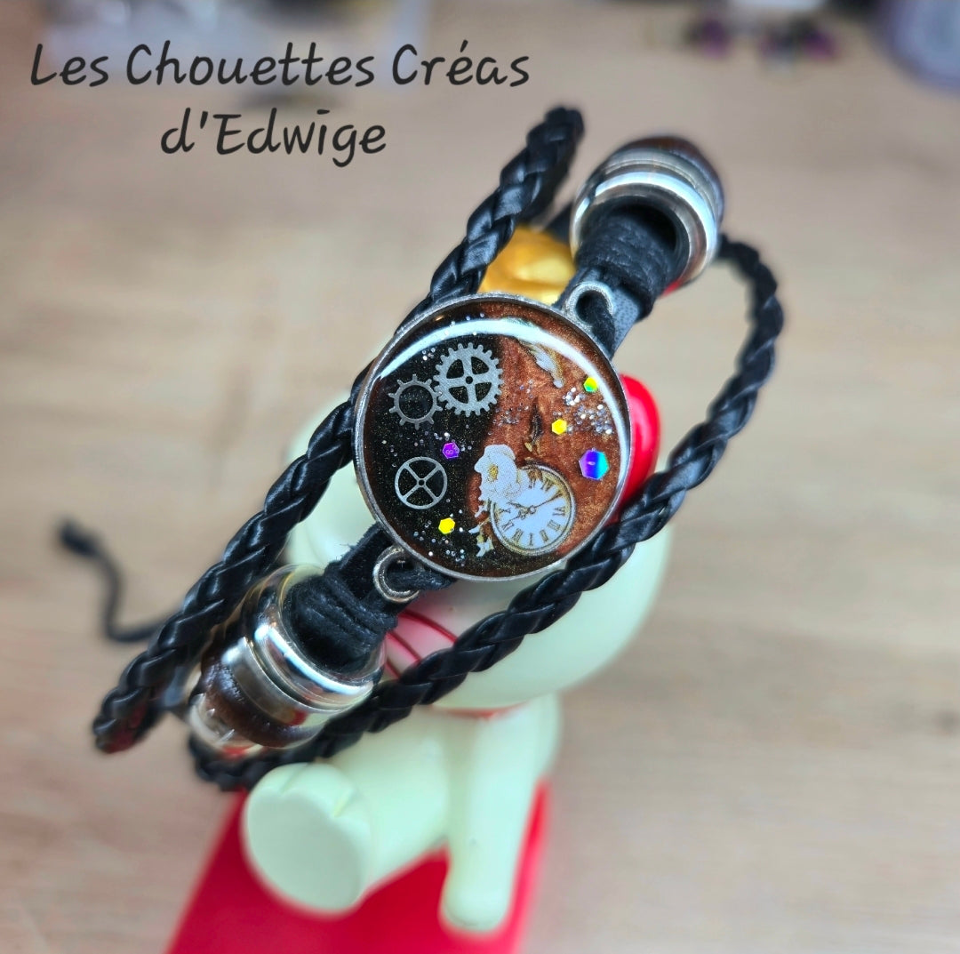 Bracelet cuir "à remonter le temps"