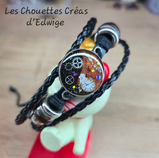 Bracelet cuir "à remonter le temps"