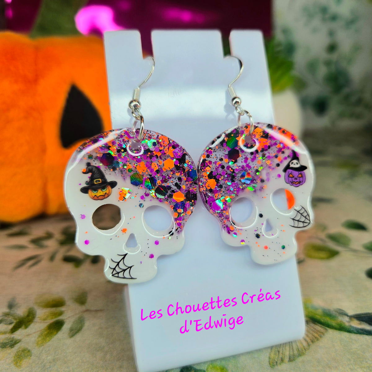 Boucles d'oreilles crânes d'Halloween